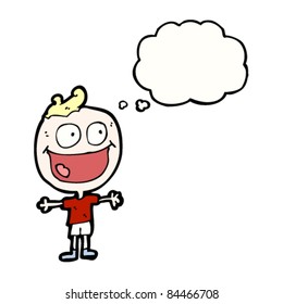 cartoon excited boy