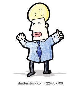 cartoon excited businessman
