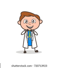 Cartoon Excited Doctor Expression Vector Illustration