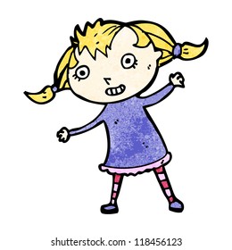 cartoon excited girl
