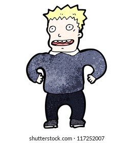 cartoon excited man