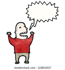 cartoon excited man