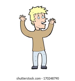 cartoon excited man