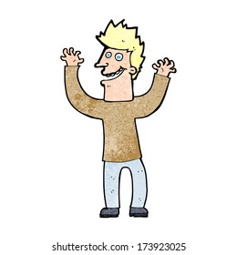 cartoon excited man