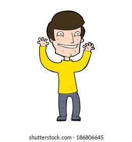cartoon excited man