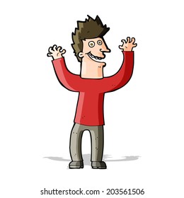 cartoon excited man