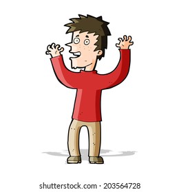 cartoon excited man