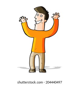 cartoon excited man