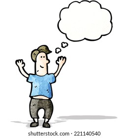 cartoon excited man