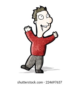 cartoon excited man