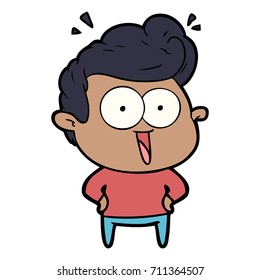 cartoon excited man