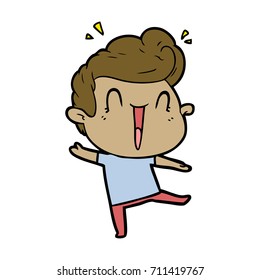 cartoon excited man