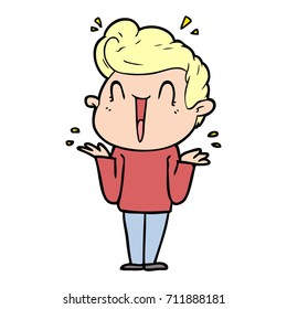 cartoon excited man