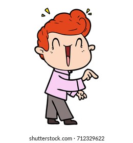 cartoon excited man