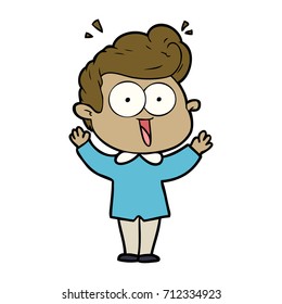 cartoon excited man