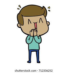 cartoon excited man
