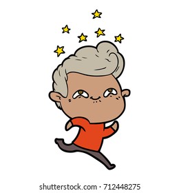 cartoon excited man