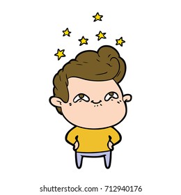 cartoon excited man