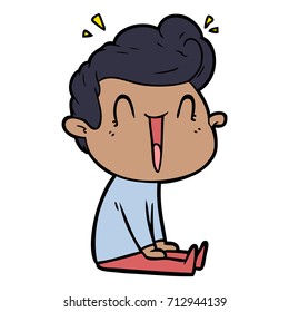 cartoon excited man