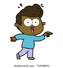 cartoon excited man