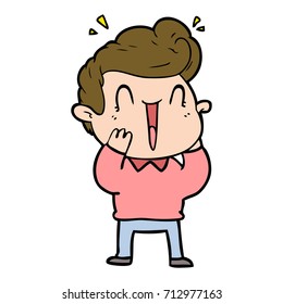 cartoon excited man