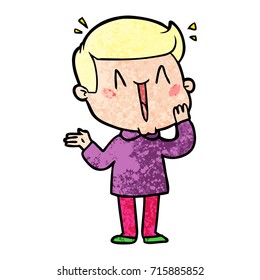 cartoon excited man