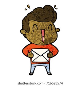 cartoon excited man