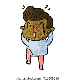 cartoon excited man