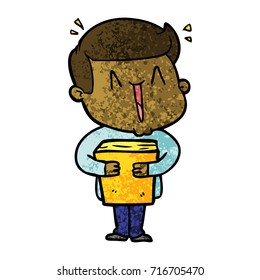 cartoon excited man
