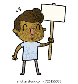 cartoon excited man