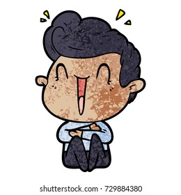 cartoon excited man