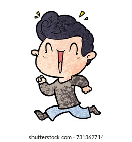 cartoon excited man