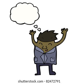 cartoon excited man