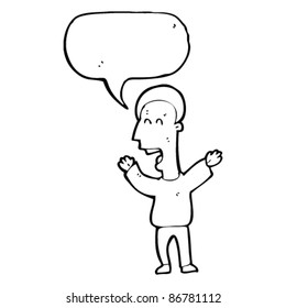 cartoon excited man