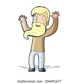 cartoon excited man with beard