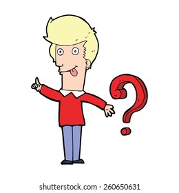 Cartoon aufgeregt Mann mit Frage