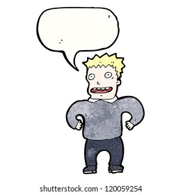 un hombre con burbuja de habla