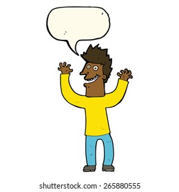 un hombre con burbuja de habla