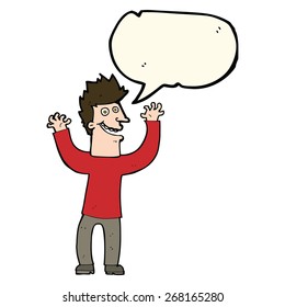 un hombre con burbuja de habla