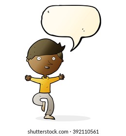 cartoon excited man with speech bubble