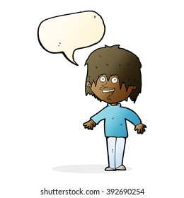 cartoon excited man with speech bubble