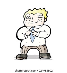 cartoon excited office man