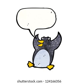 cartoon excited penguin