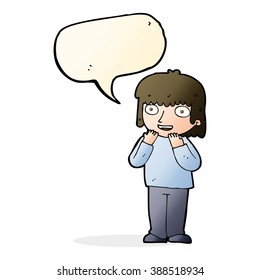 cartoon excited person with speech bubble