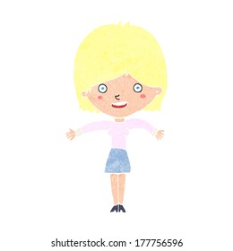 cartoon excited woman