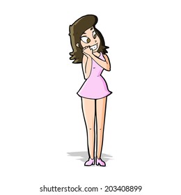 cartoon excited woman
