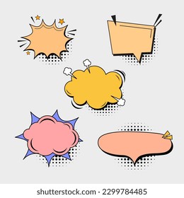 Cartoon exclamation colorful speech bubble