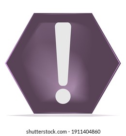 Cartoon Exclamation Mark Button Game GUI Hexagon