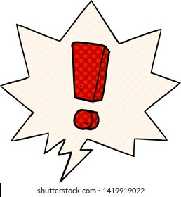 cartoon exclamation mark with speech bubble in comic book style