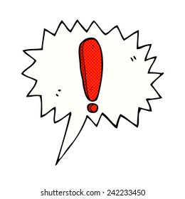 cartoon exclamation mark with speech bubble